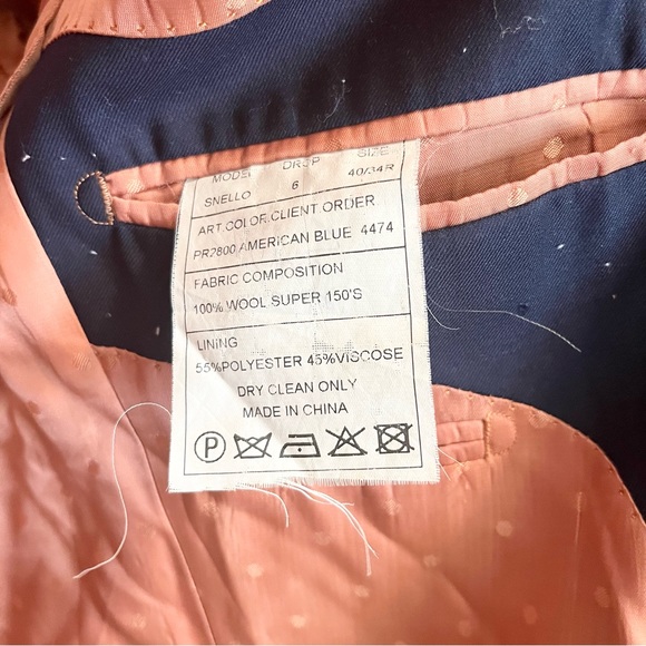 BARONI Prive Super 150s wool suiting blazer jacket bavy blue 40/34R - Picture 12 of 13